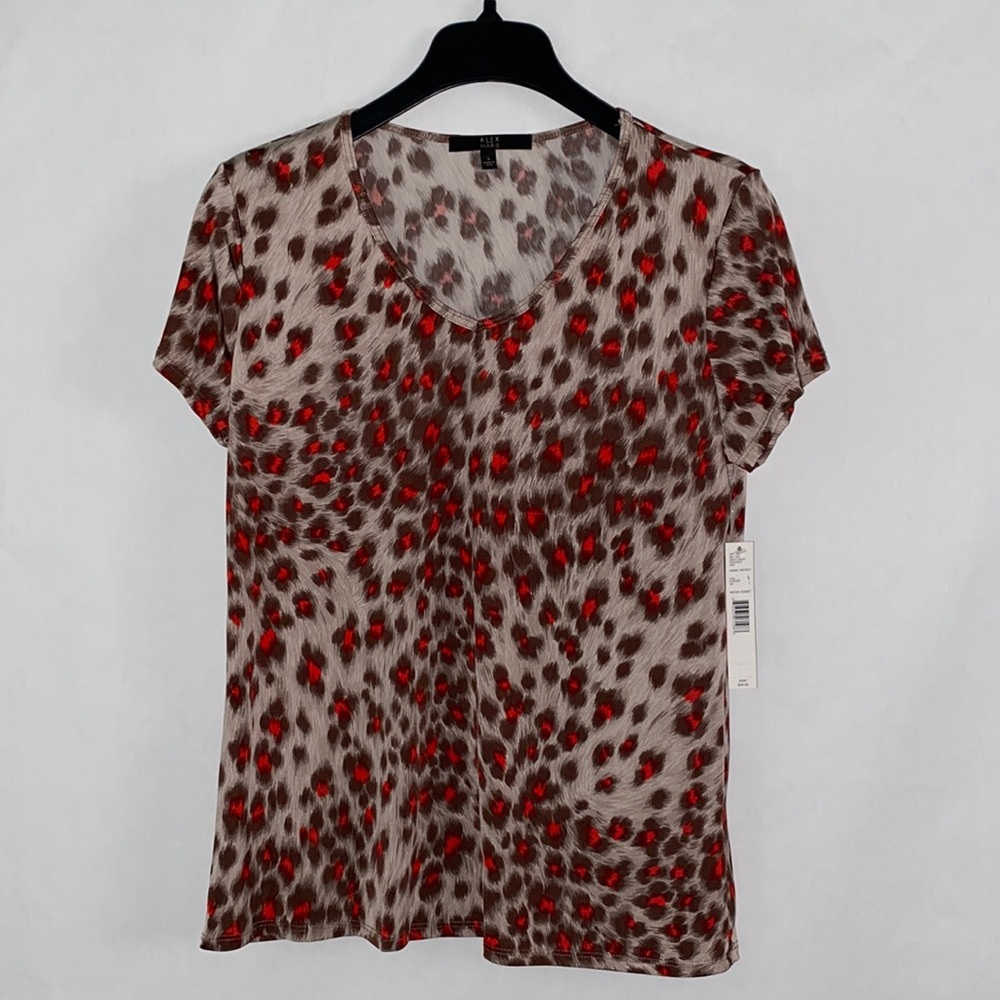 Alex Marie Animal Instinct V-neck Blouse